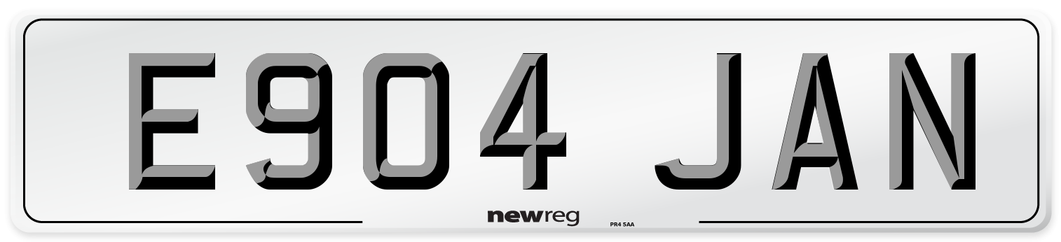 E904 JAN Number Plate from New Reg